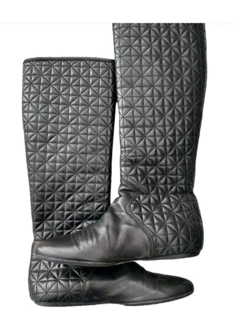 Sebastian Milano Quilted Over-the-Knee Boots - Black